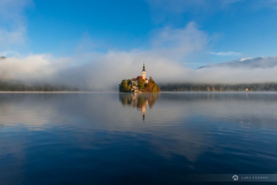 Beautiful autumn morning at Lake Bled.