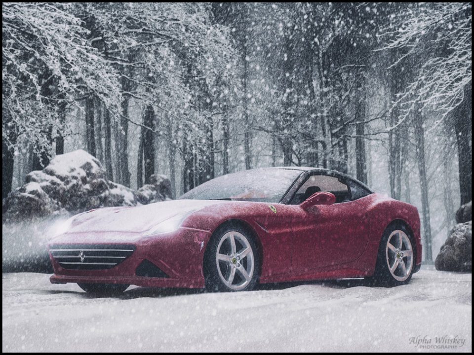 Fararri Car in Snow