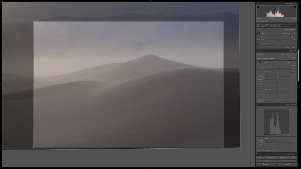 Cropping Dialog Lightroom Mesquite Dunes
