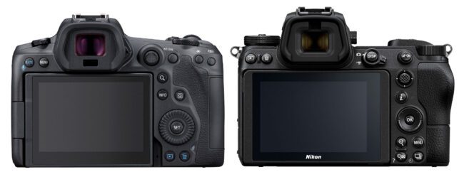 Canon EOS R5 vs Nikon Z7 Back View