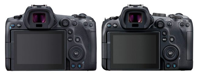 Canon EOS R5 vs R6 Back View