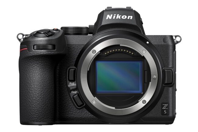 The Nikon Z5 is an inexpensive full-frame mirrorless camera. It has a 24 megapixel sensor and in-body image stabilization.