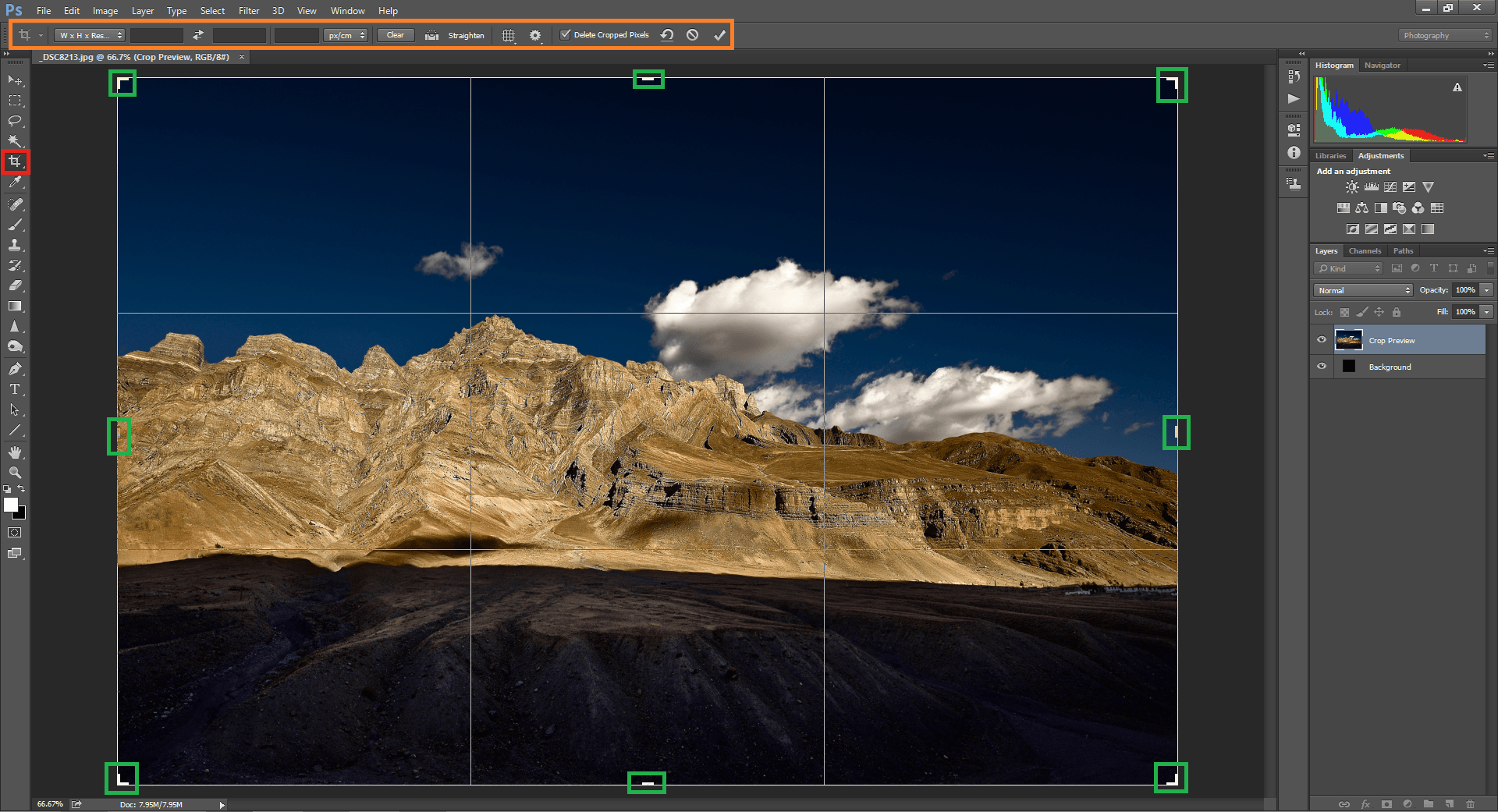 crop the same size for photoshop mac