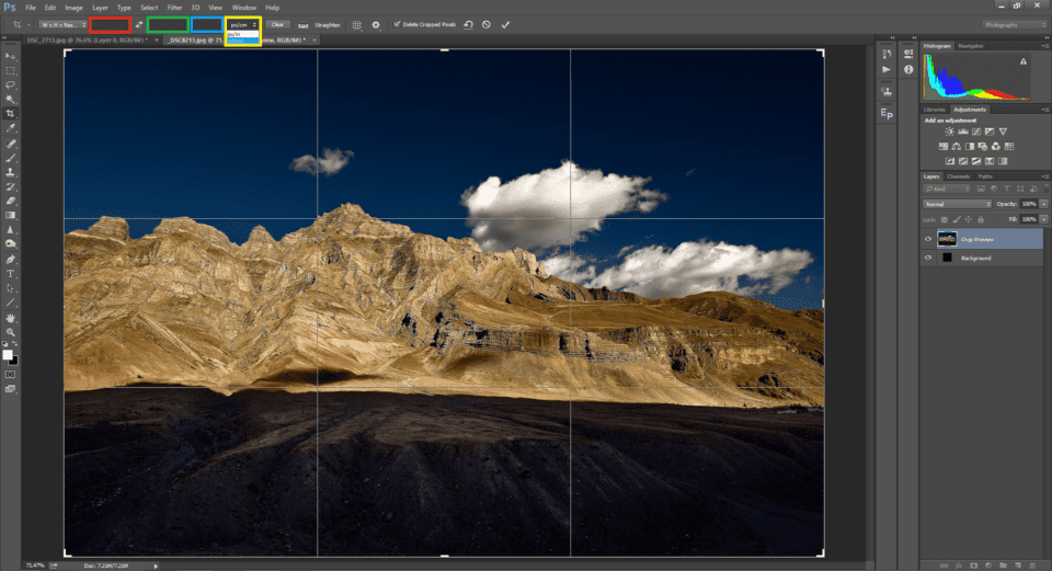 Aspect Ratio Photoshop options