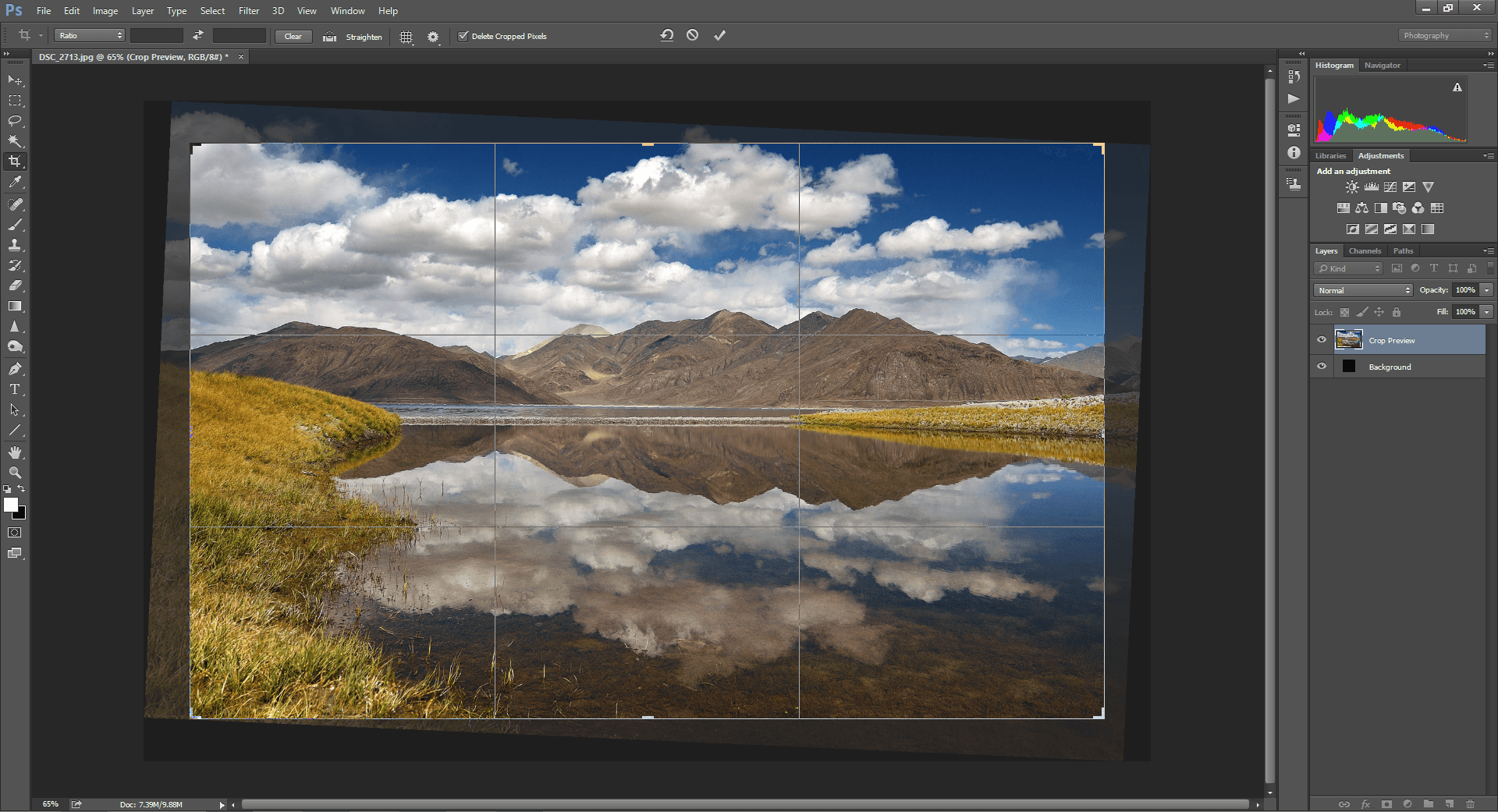 How To Crop In Photoshop   Straighten1 