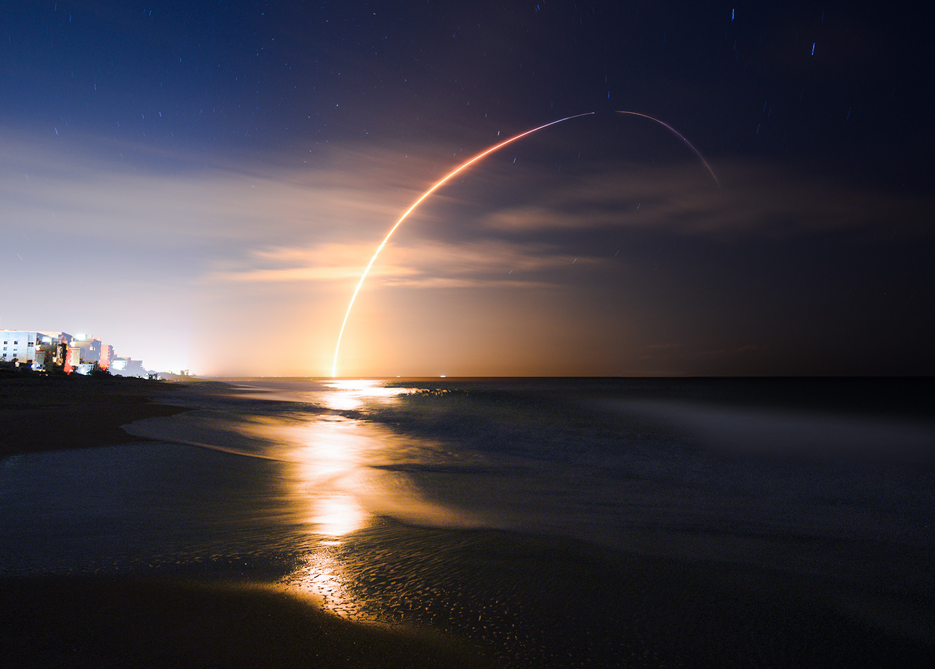 space shuttle night launch photography