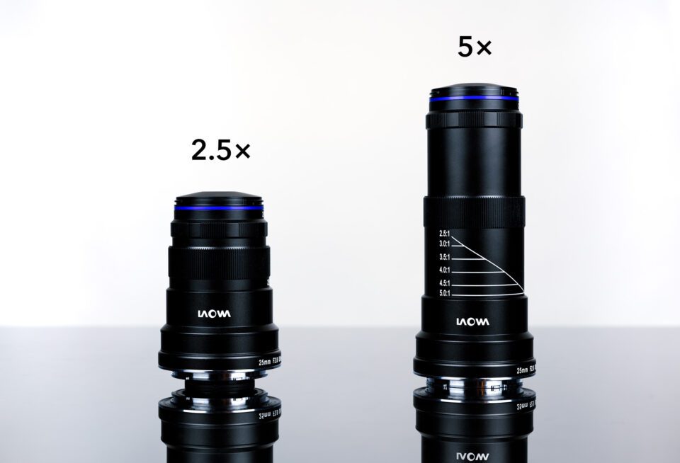 2.5X vs 5X Magnification Size Comparison Laowa 25