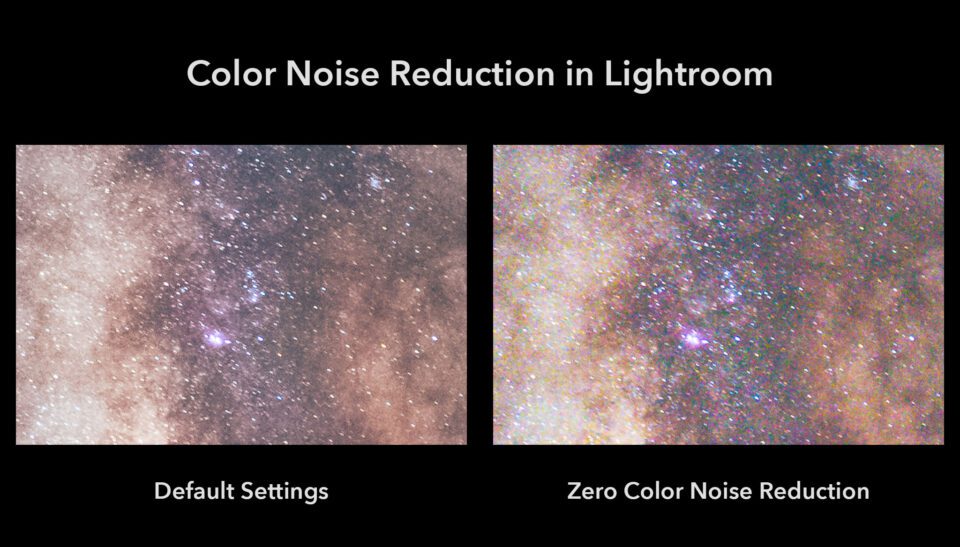 Lightroom Color Noise Reduction Default vs Zero Color Noise Reduction