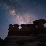 Milky Way Photo with Rock Formations in Foreground