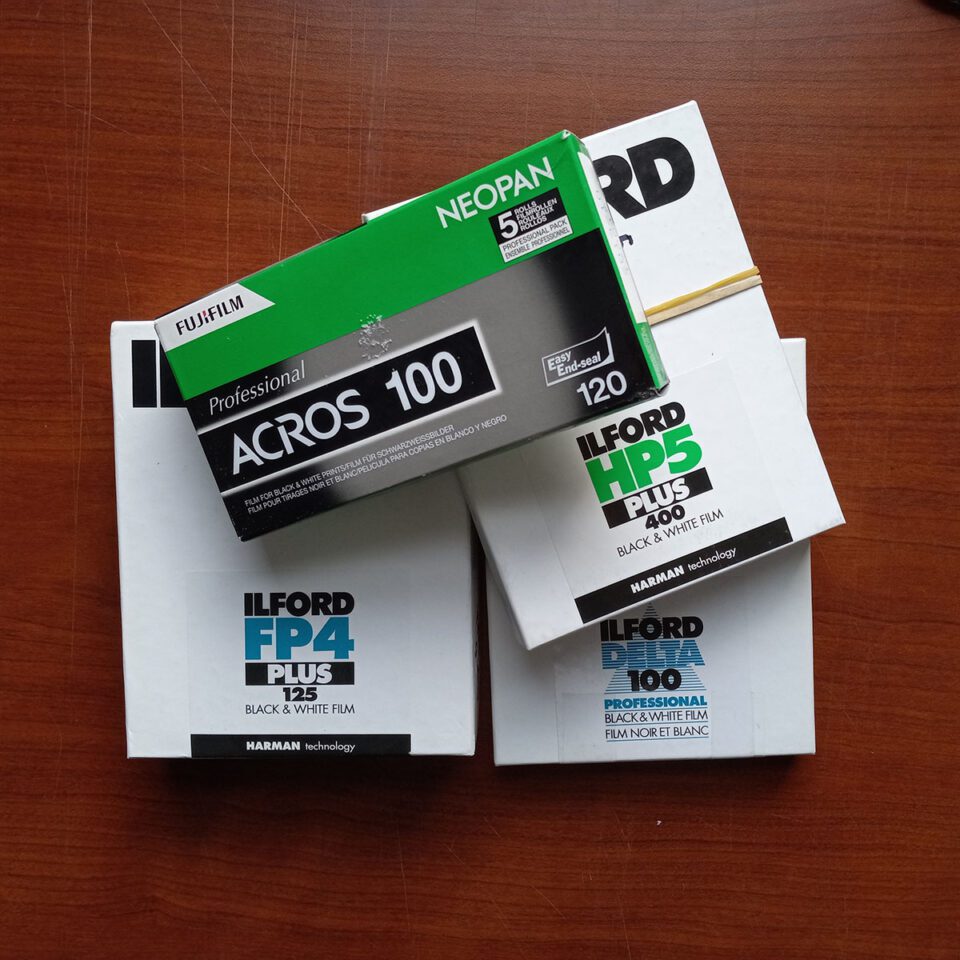 Black and white film stocks from Ilford and Fujifilm
