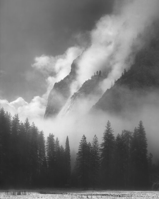 Mist in Yosemite black and white 8x10 Photo
