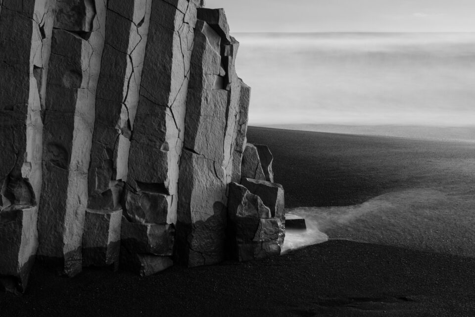 Black And White Columns Iceland Beach Vik