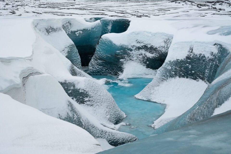 Glacier Close-Up Blue Color Iceland