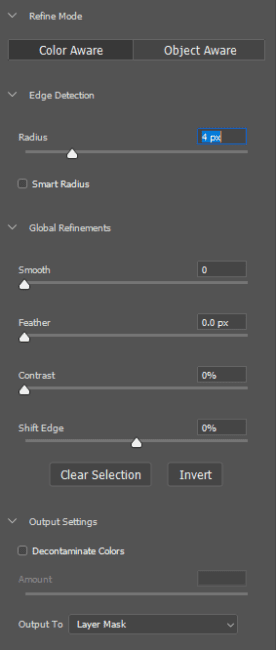 Options de raffinement