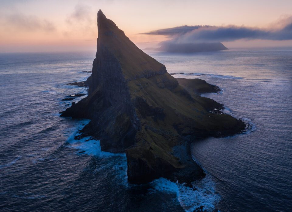 Dark Sunset over the ocean Faroe Islands