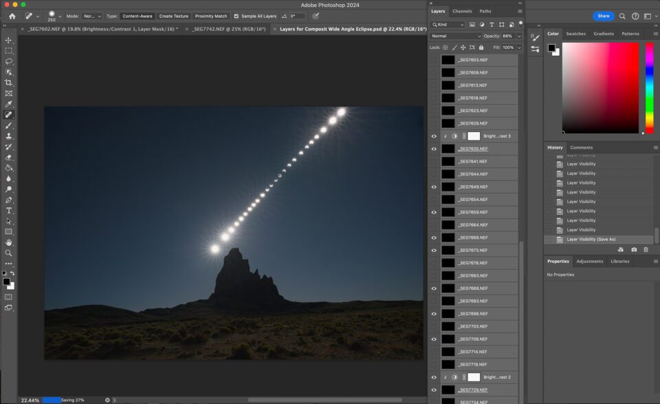 Screenshot of Eclipse Composite in Photoshop