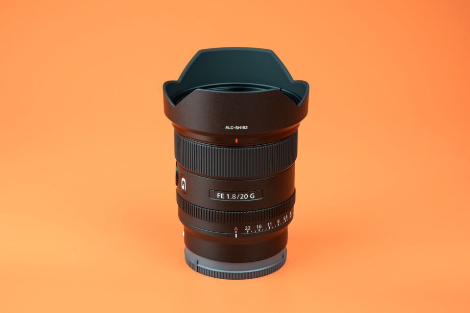 Sony 20mm f1.8 G with lens hood