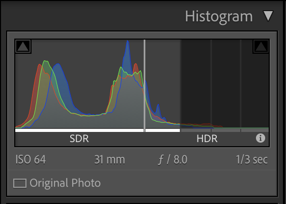 Lightroom HDR Histogram